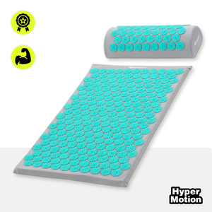 Akupunktiomatto tyynyllä ja päällisellä - 72 cm HyperMotion harmaa-minttu