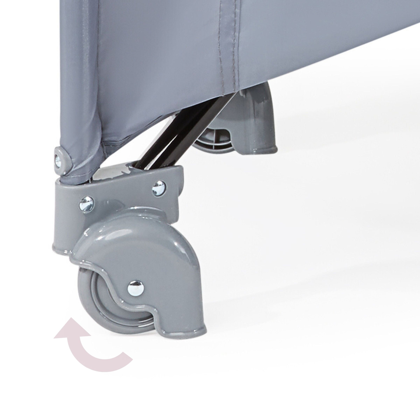 Matkasänky / leikkikehä 2 tasoa hoitopöydällä, katolla ja Happy Traveler BASIC PLUS patjalla - harmaa