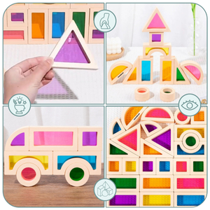 Sateenkaaren puupalikat - 25 elementtiä