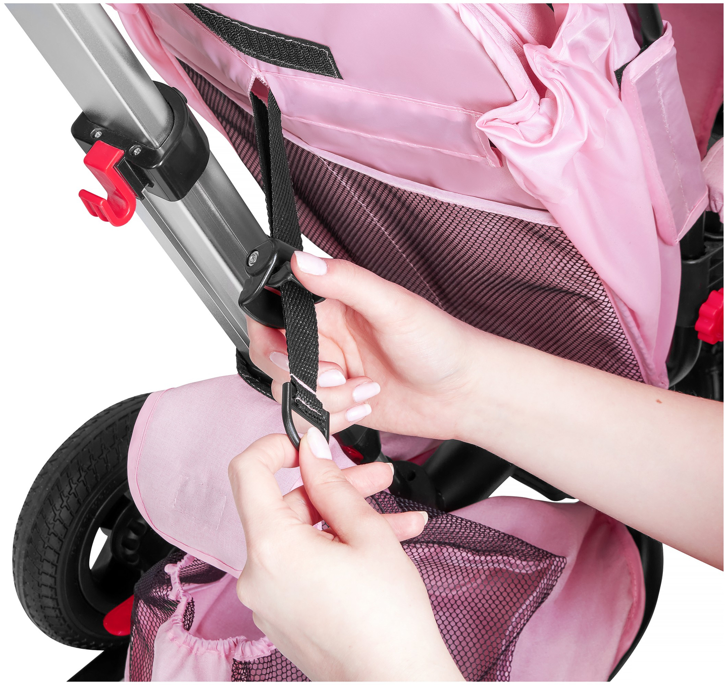 Tobi Velar kolmipyöräinen polkupyörä + sadekelmu - vaaleanpunainen