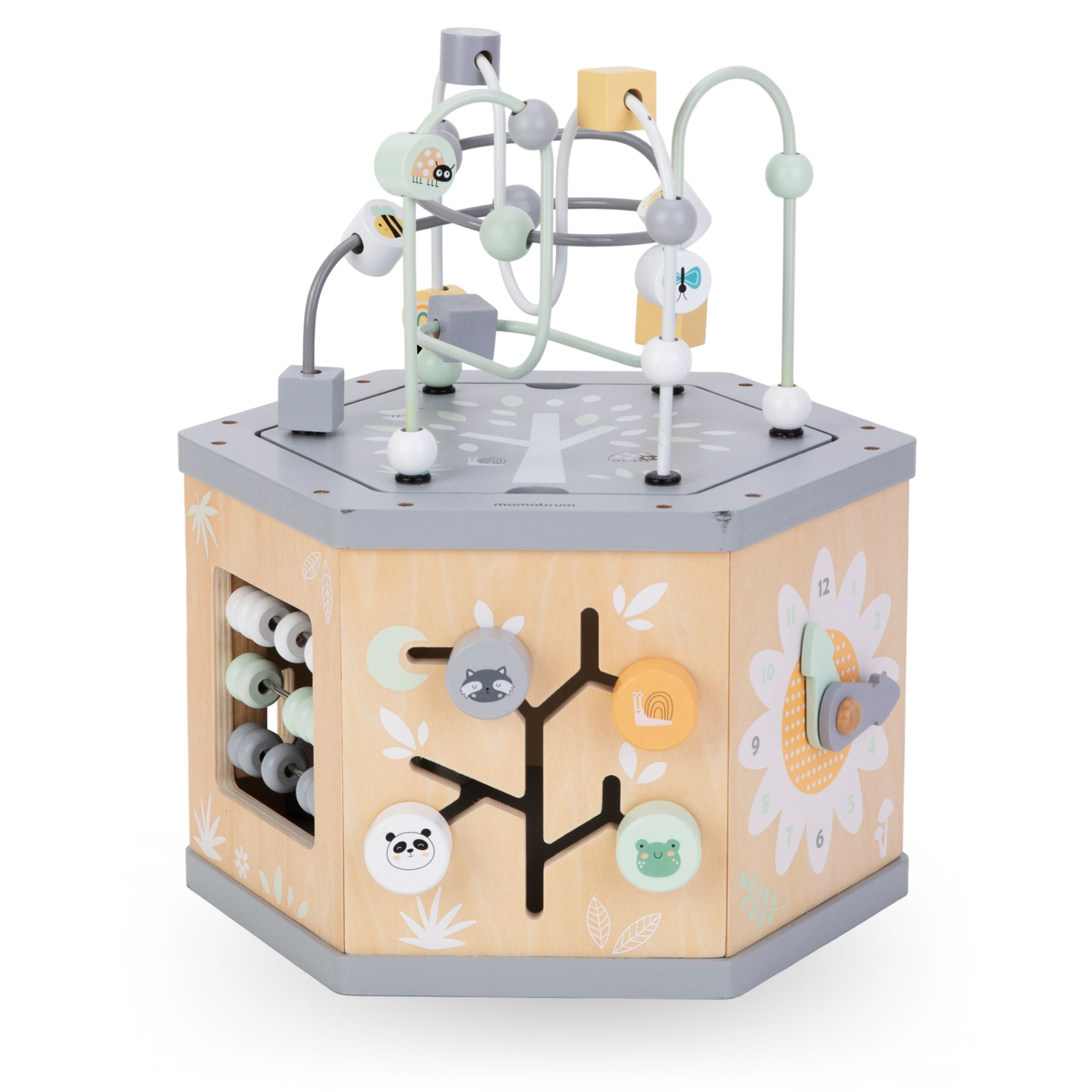 Vuorovaikutteinen 7-in-1 puinen opetuskuutio - motorinen silmukka