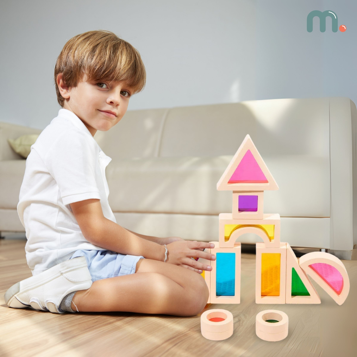 Sateenkaaren puupalikat - 25 elementtiä