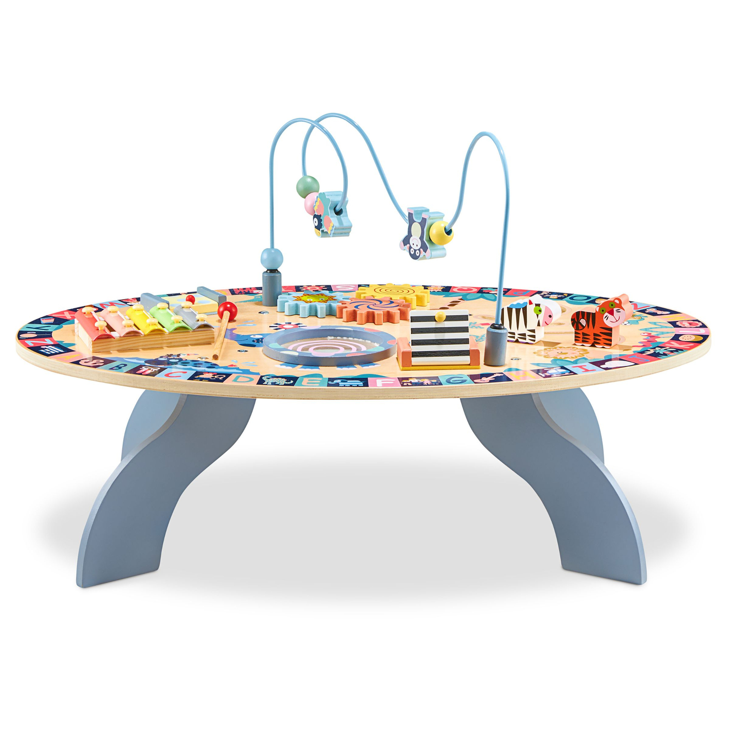 7in1 puinen opetuspöytä, musiikillinen, aistien oppimispöytä
