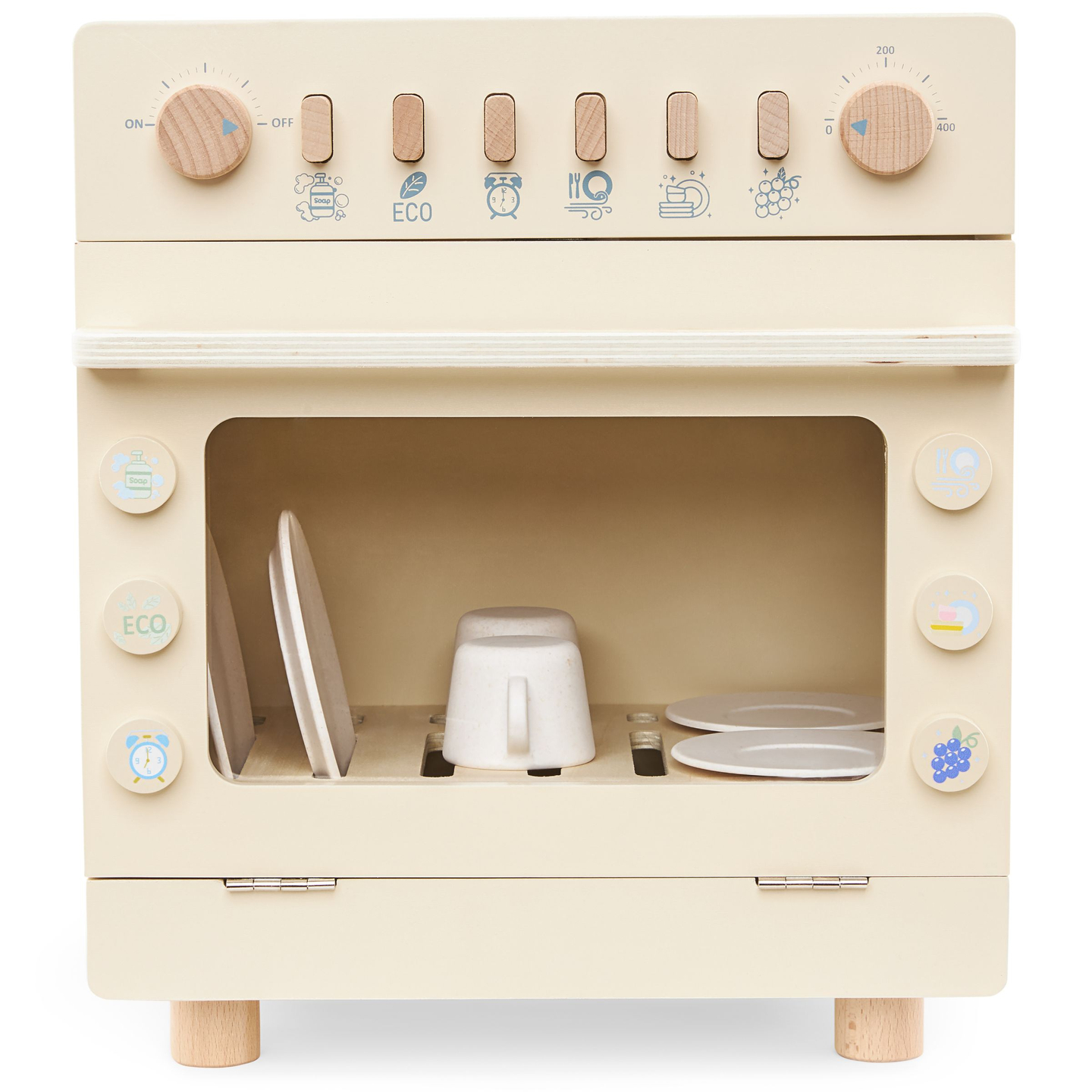 Puinen astianpesukone tarvikkeineen