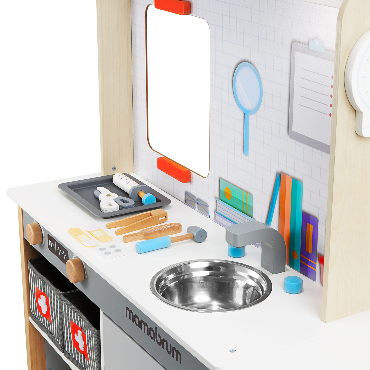 Puinen lääkärin vastaanotto sairaala XXL - lääkärin setti tarvikkeineen