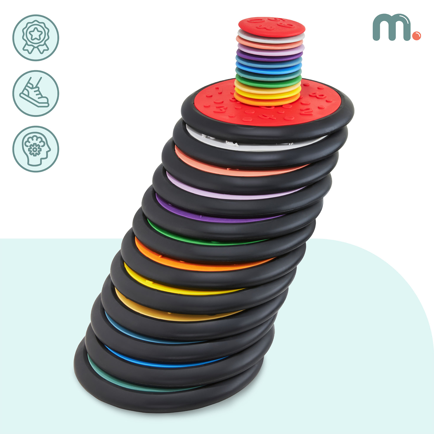 Värikkäitä aistikiekkoja lapsille - 24 kappaletta