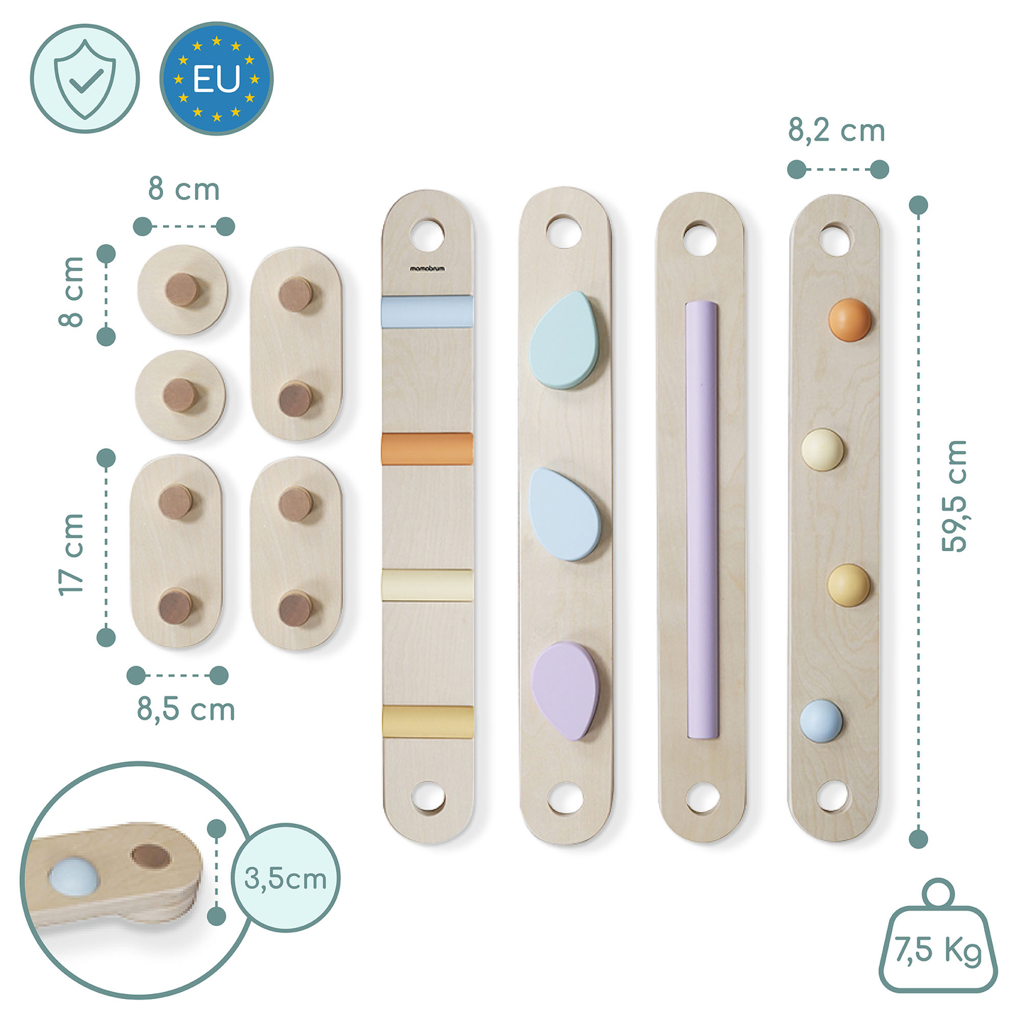 Suuri puinen aistipolku - tasapainorata - 9 elementtiä