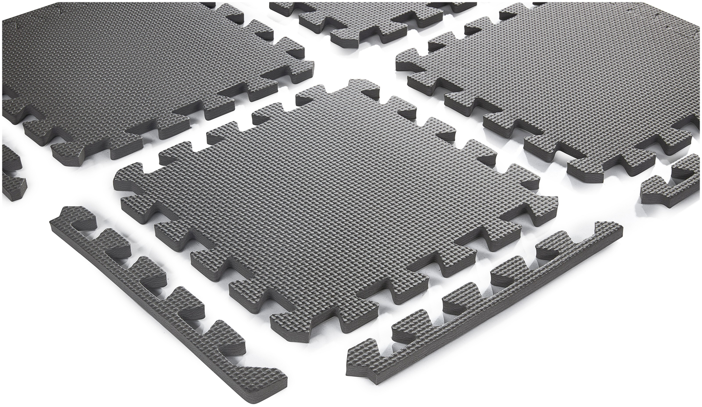 Vaahtomuovipalapeli 12kpl. - opettavainen vaahtomuovimatto 120 x 90 x 1.2cm reunuksella - harmaa