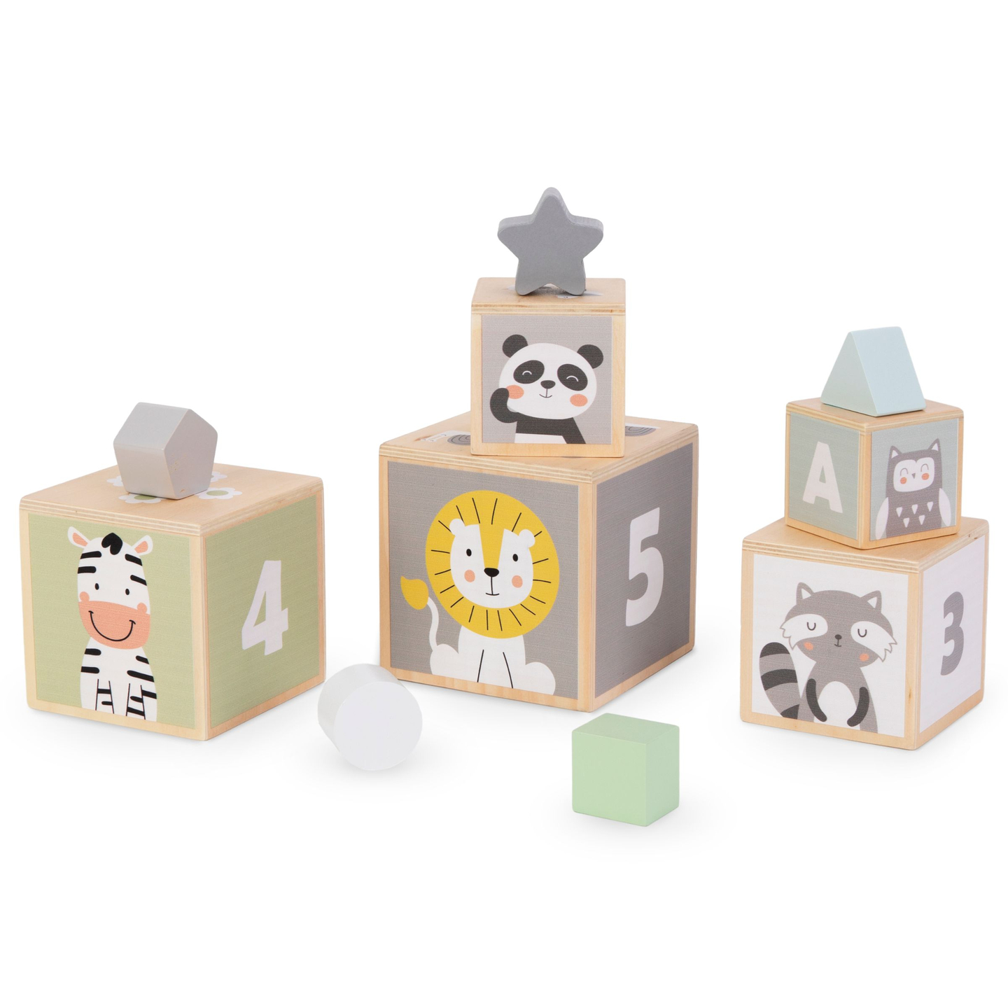 Puinen torni - muoto lajittelija numerot aakkoset eläimet