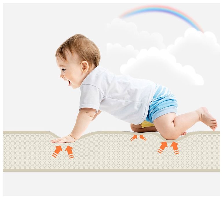 Kaksipuolinen vaahtomuovimatto XXL - rulla 2 CM (tie ja siksakit)