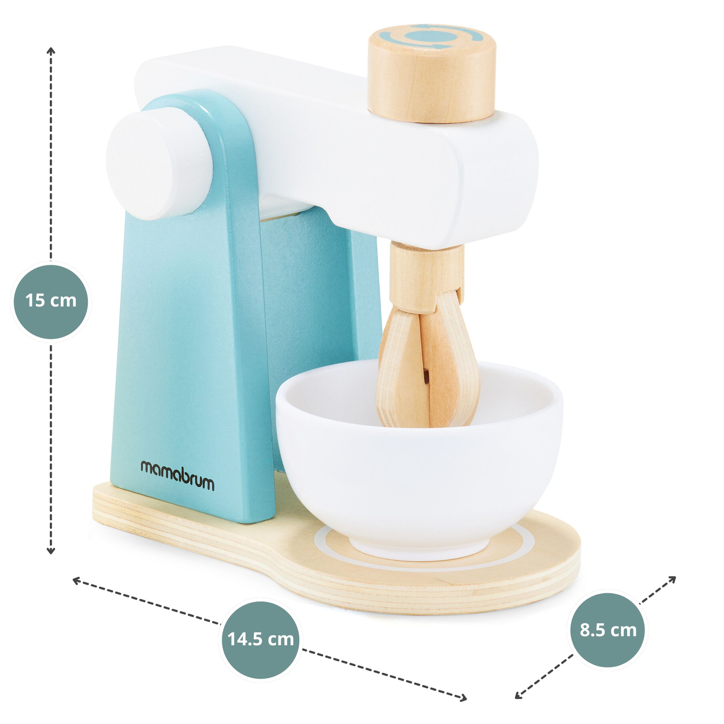 Puinen sekoitin lisävarusteineen